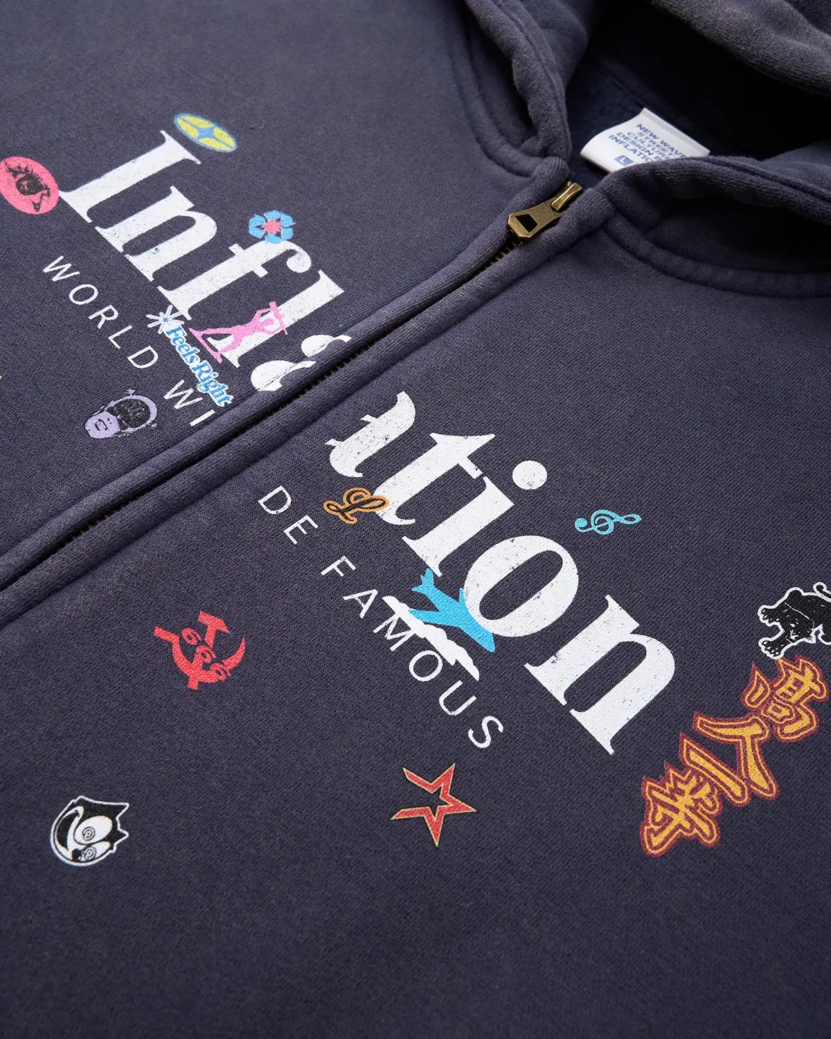 Graphic Acid Washed Zip Up Hoodies | Inflation Streetwear - Image 6