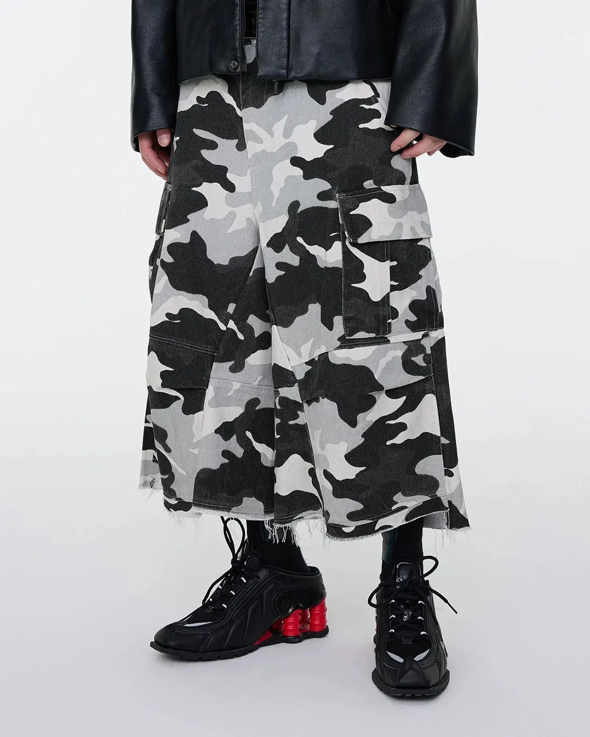Glitter Camo Cargo Longline Shorts | Inflation Streetwear - Image 3