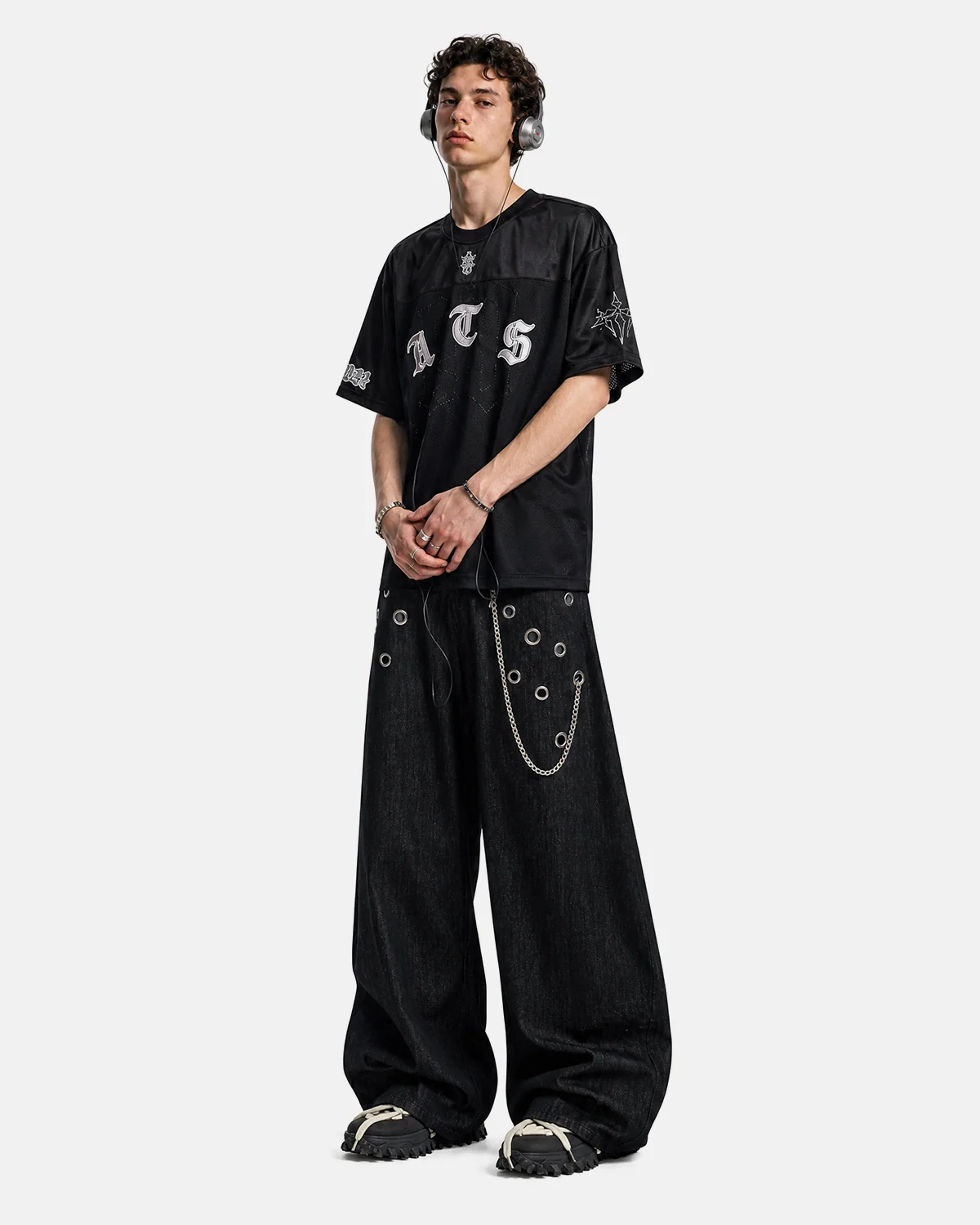 Gothic Embroidered Mesh Jersey | Inflation Streetwear - Image 3