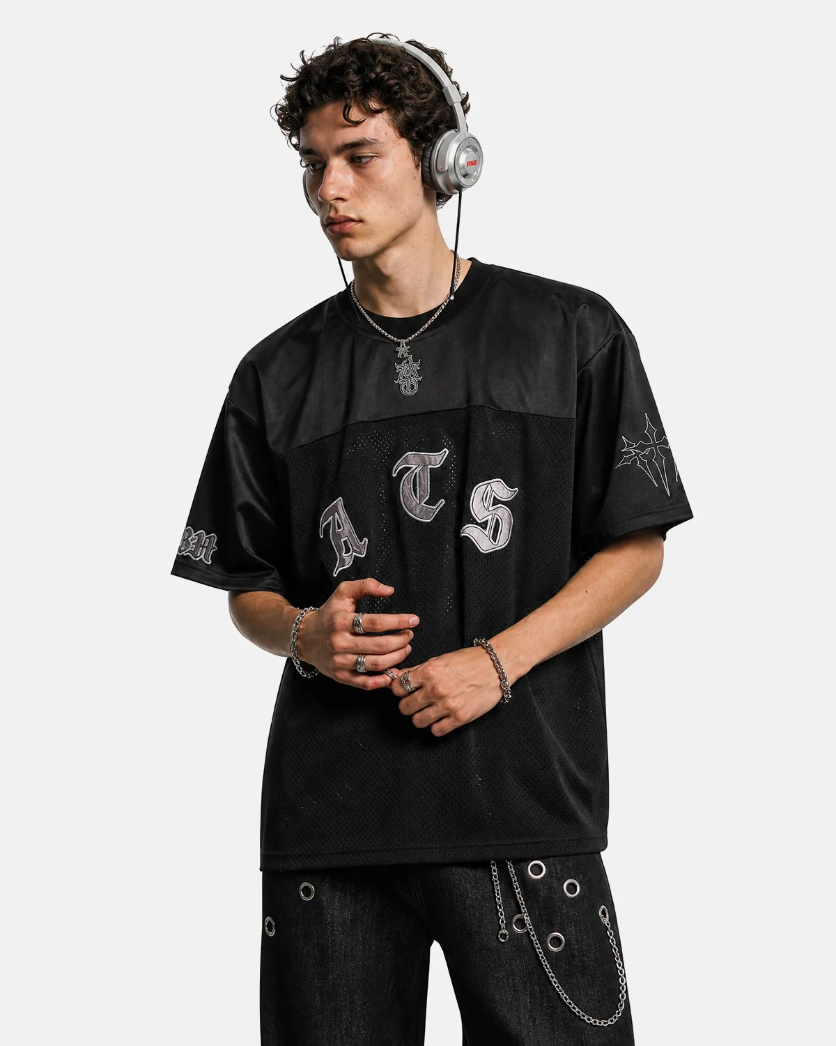 Gothic Embroidered Mesh Jersey | Inflation Streetwear - Image 5