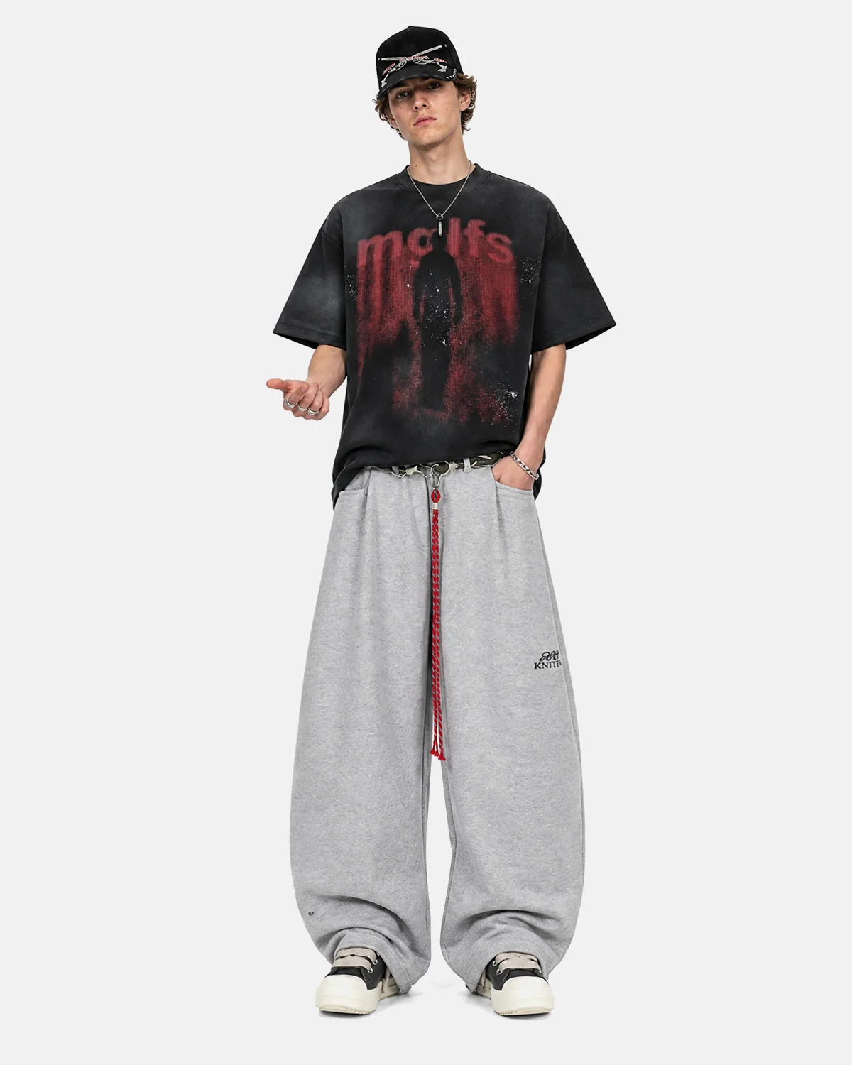 Gothic Letter Print Cotton T-Shirt | Inflation Streetwear - Image 4