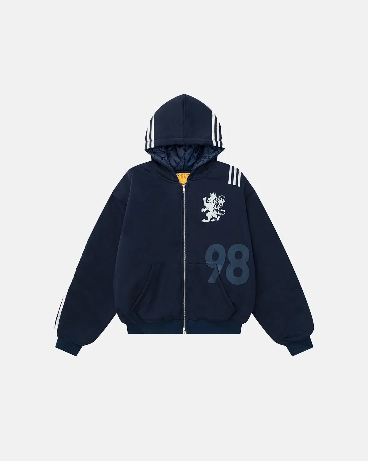Gothic Striped Hooded Bomber Jacket | Inflation Streetwear - Image 5