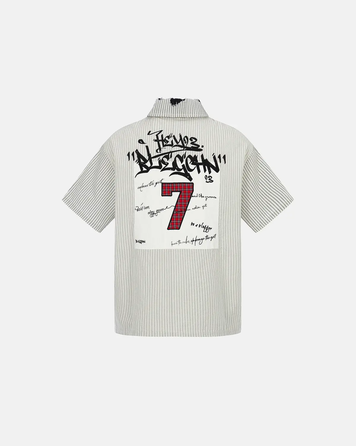 Graffiti Patch Striped Short-Sleeve Shirt | Inflation Streetwear - Image 6
