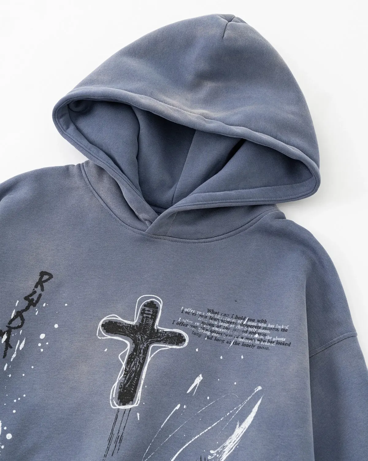 Graffiti Print Acid Washed Fleece Hoodies | Inflation Streetwear - Image 5