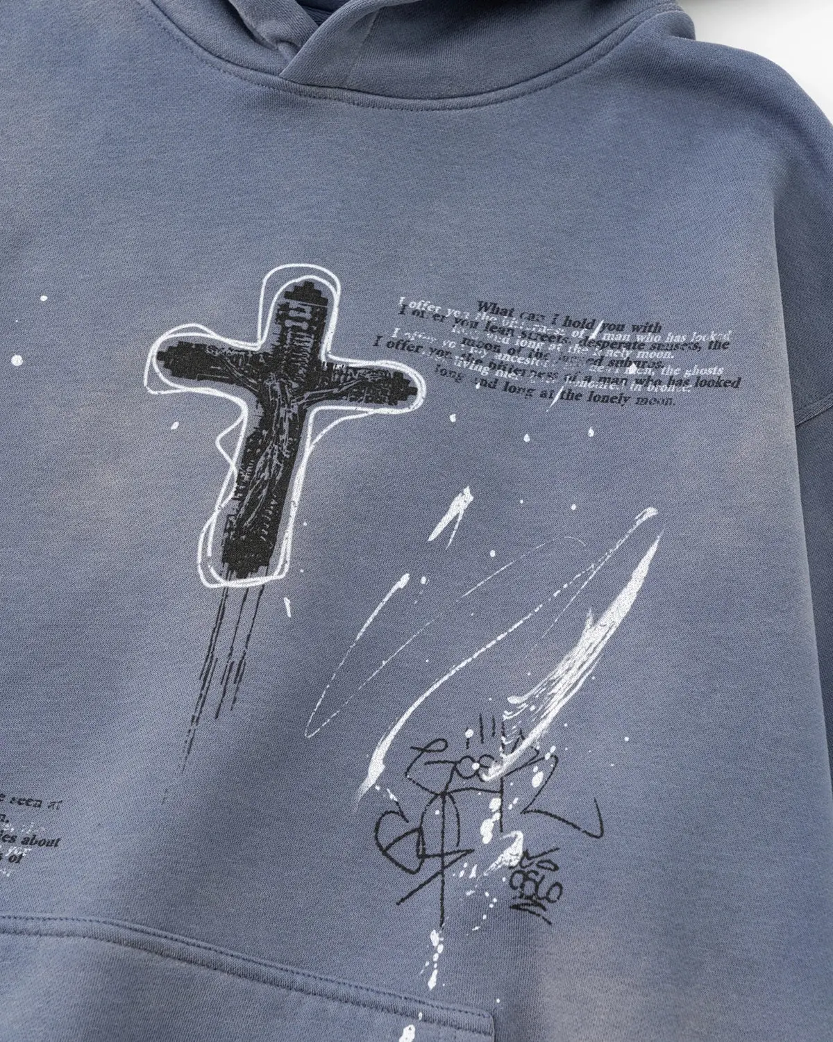 Graffiti Print Acid Washed Fleece Hoodies | Inflation Streetwear - Image 7