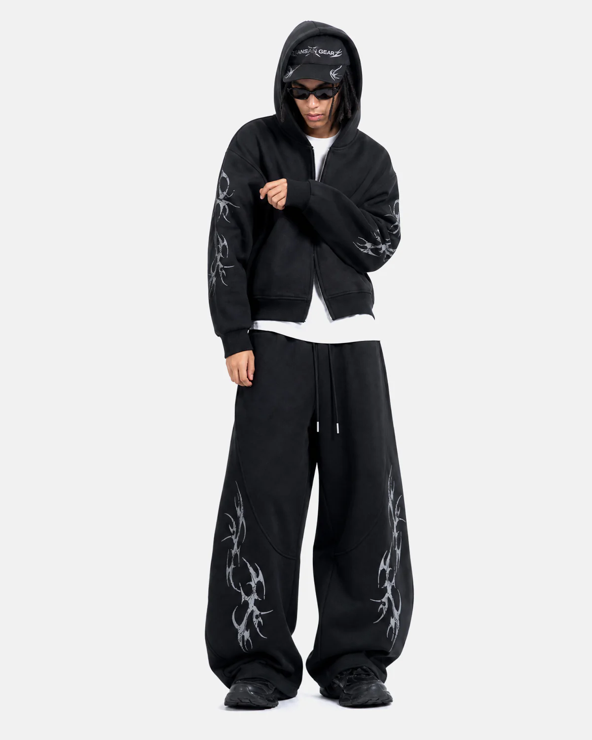 Graphic Boxy Zip Up Hoodies  | Inflation Streetwear - Image 2