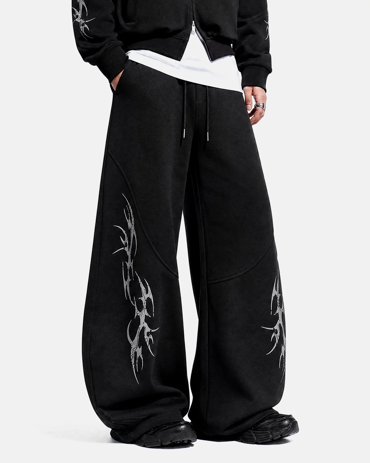 Graphic Boxy Zip Up Hoodies  | Inflation Streetwear - Image 5