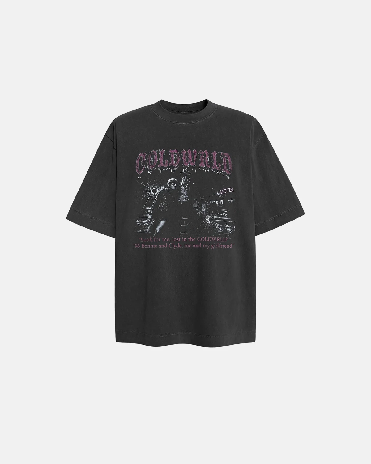 Black Washed Gothic Graphic T-Shirt | Inflation Streetwear