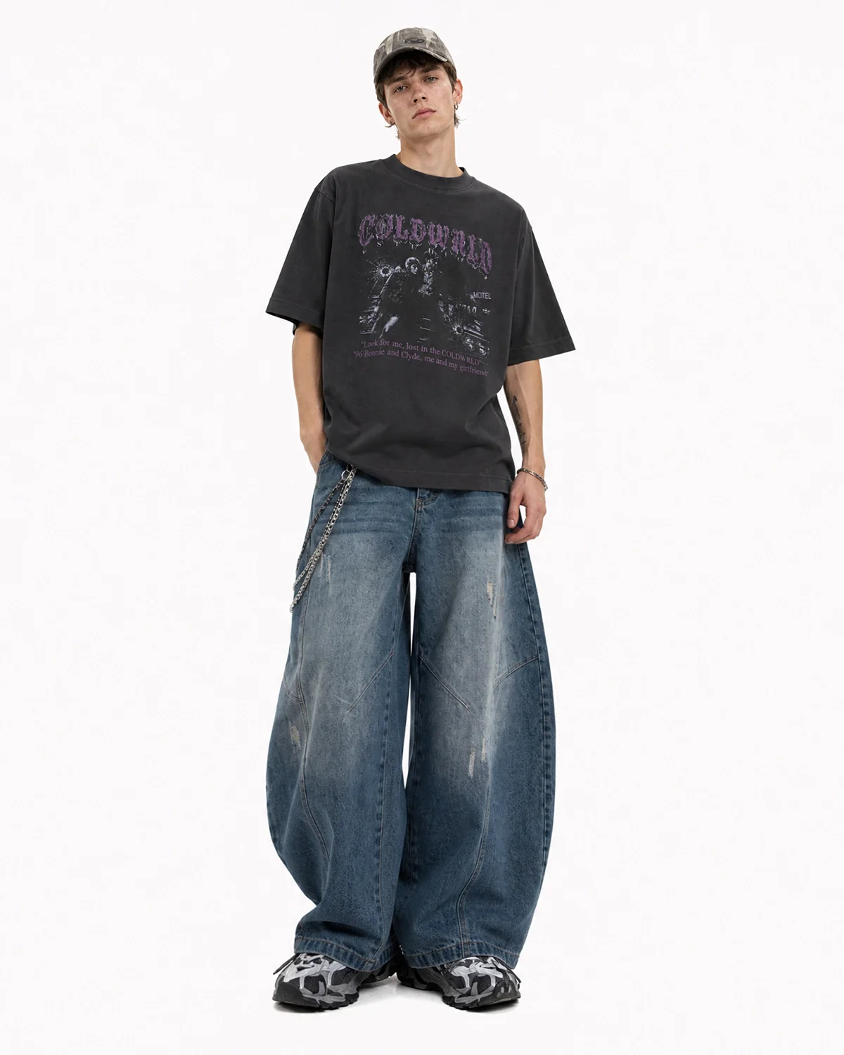 Black Washed Gothic Graphic T-Shirt | Inflation Streetwear - Image 4