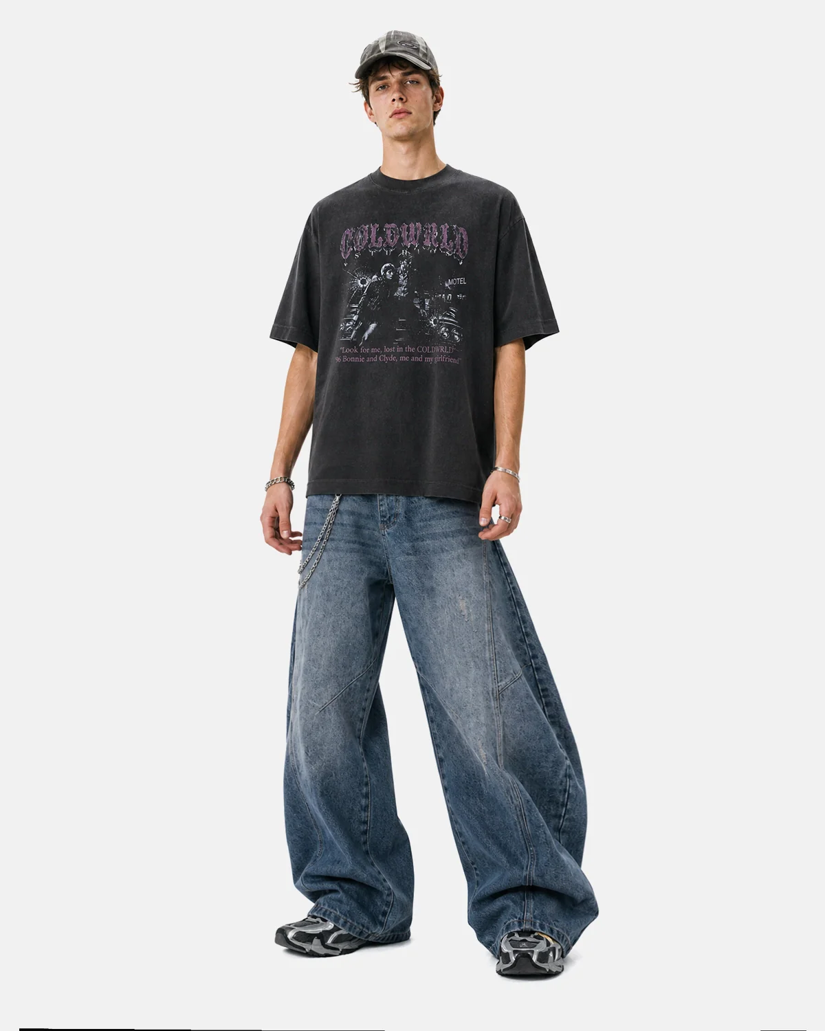 Black Washed Gothic Graphic T-Shirt | Inflation Streetwear - Image 5