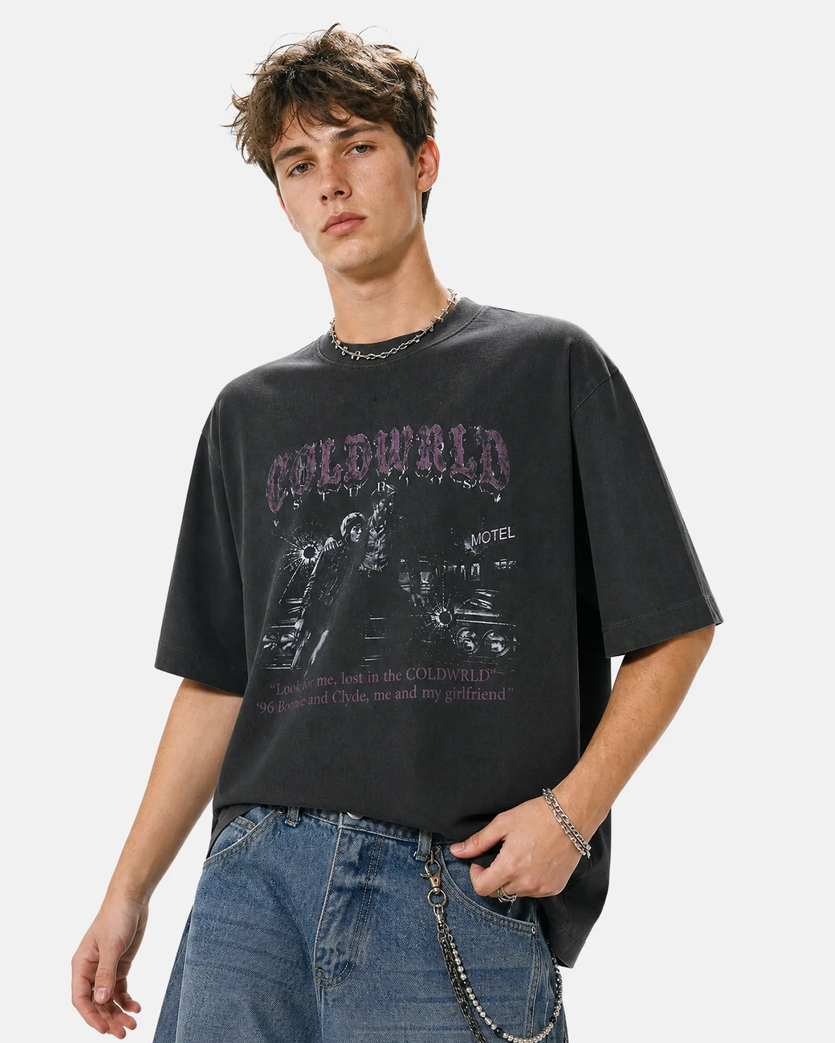 Black Washed Gothic Graphic T-Shirt | Inflation Streetwear - Image 6