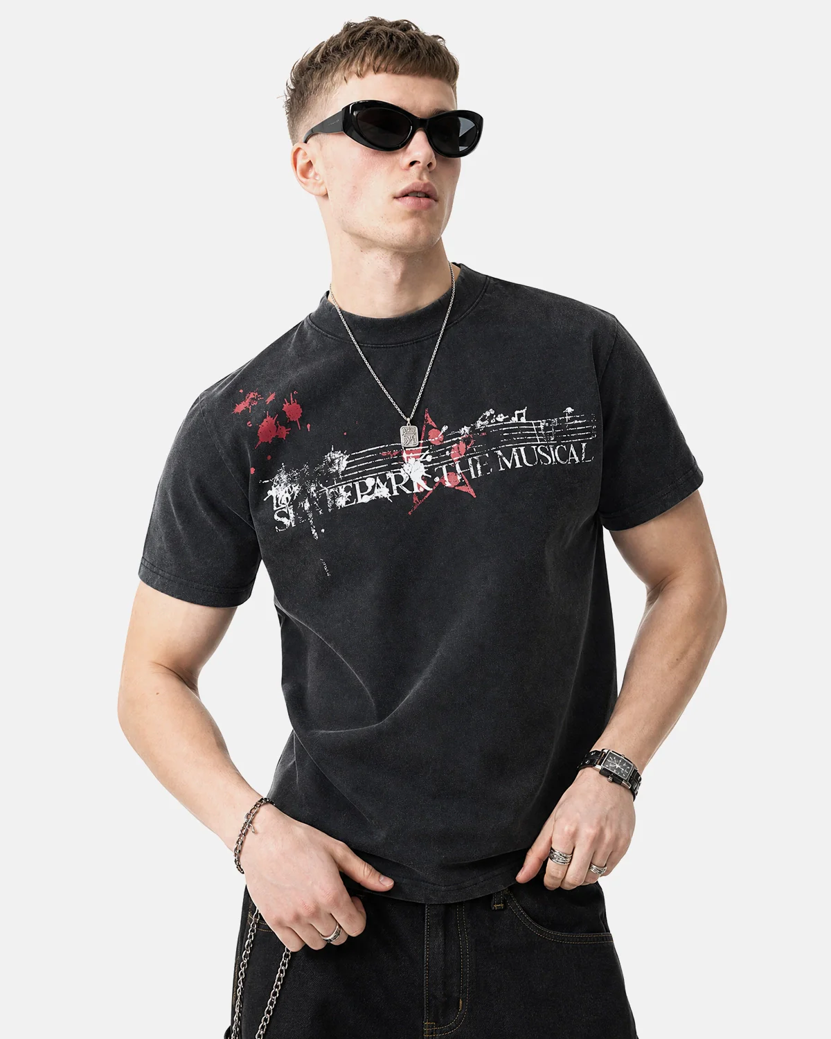 Acid Washed Music Graphic T-Shirt | Inflation Streetwear - Image 5