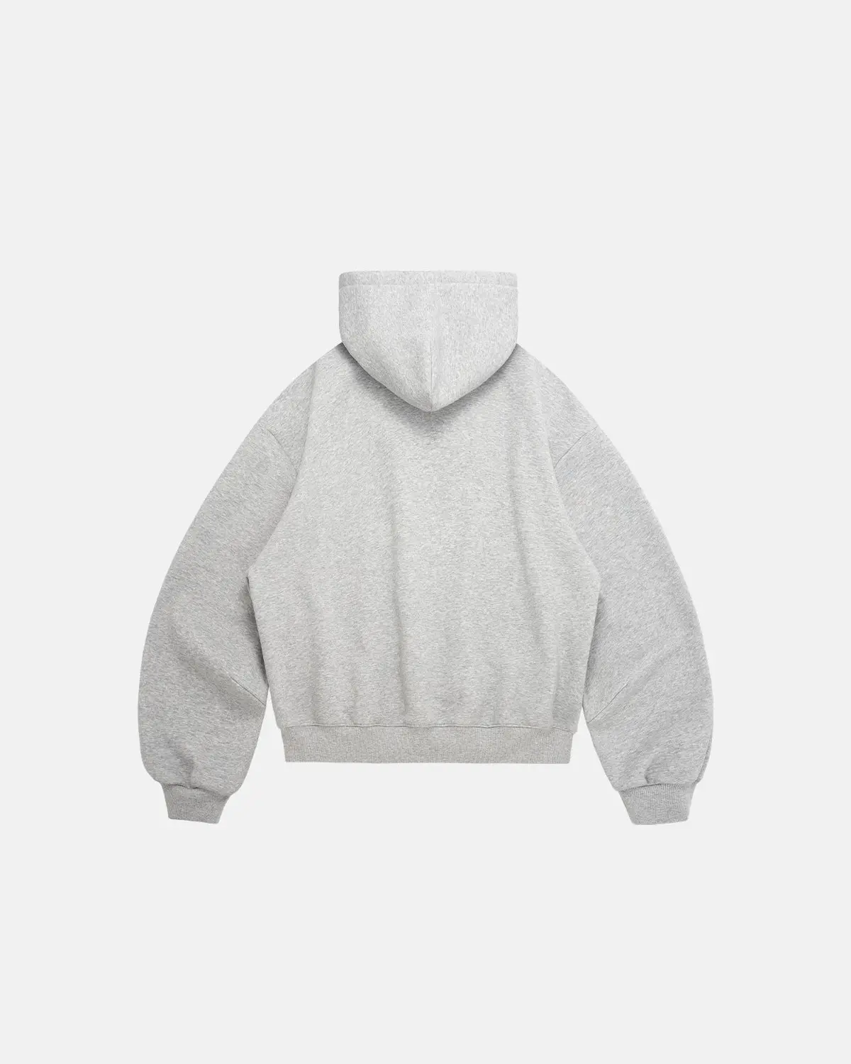 Grey Cropped Fleece Hoodies | Inflation Streetwear - Image 2