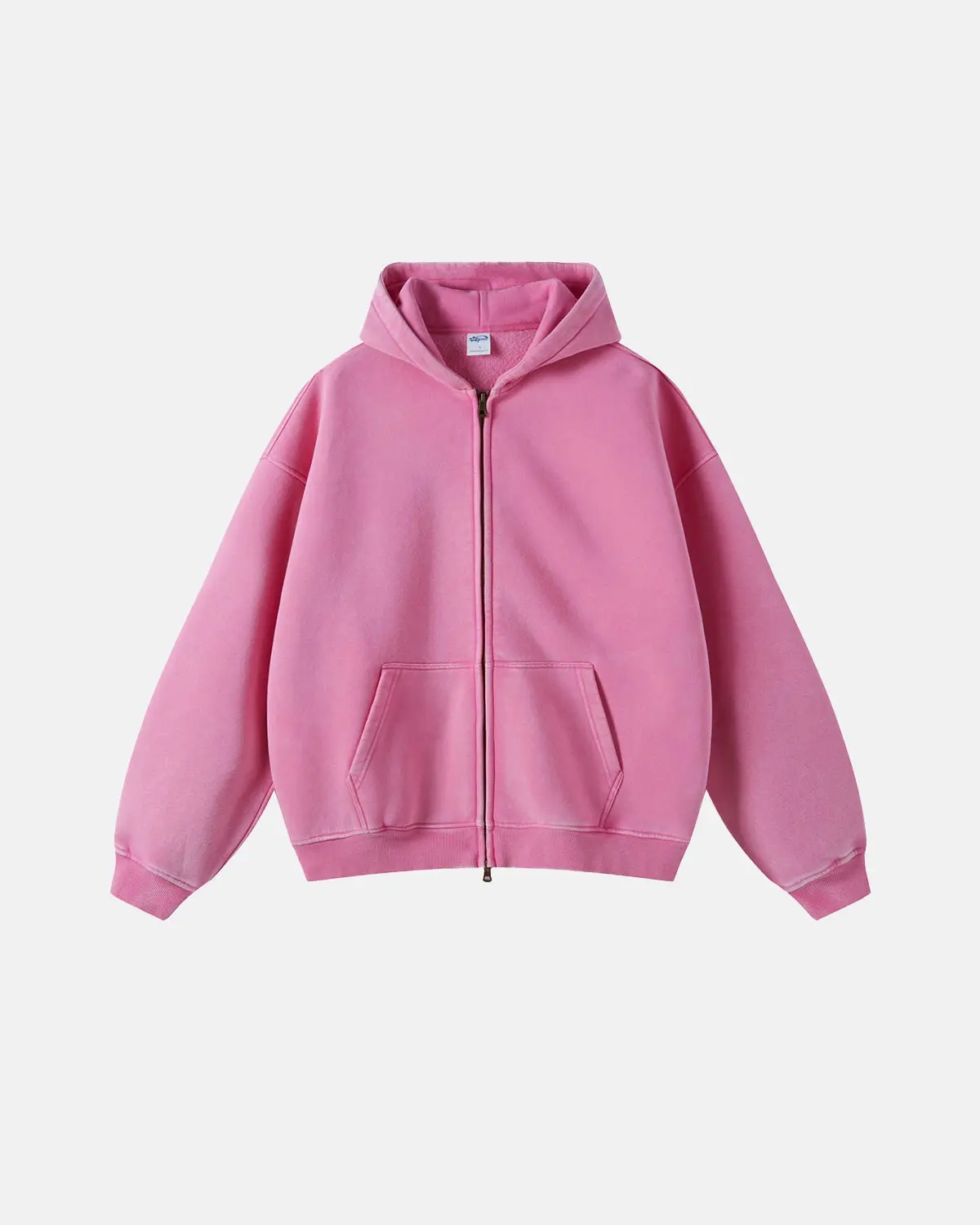 INFLATION Washed Distressed Fleece Zip Up Hoodies - Image 14