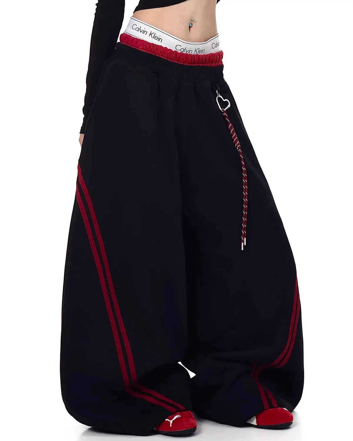 Grey Striped Baggy Sweatpants | Inflation Streetwear - Image 10