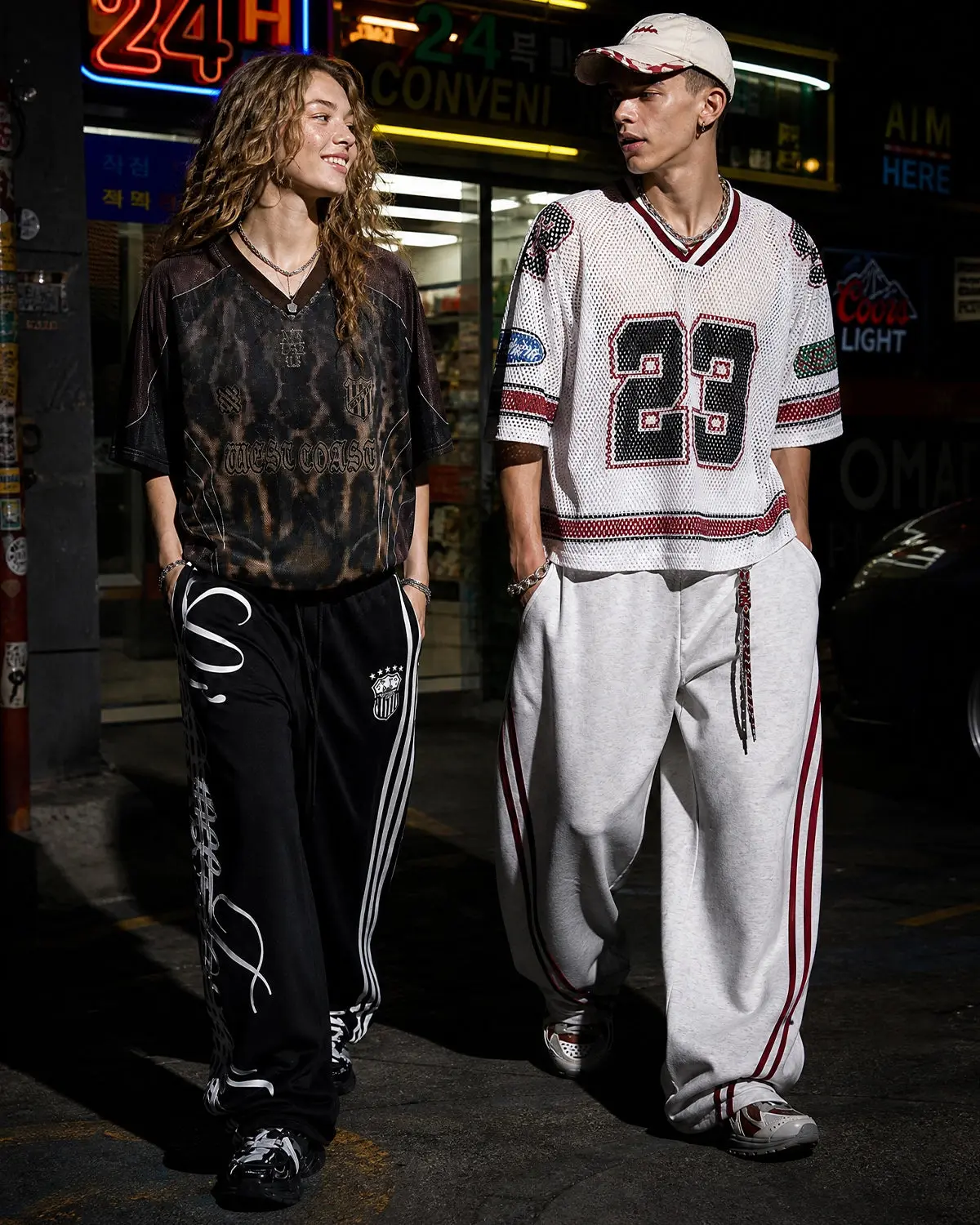 Grey Striped Baggy Sweatpants | Inflation Streetwear - Image 3