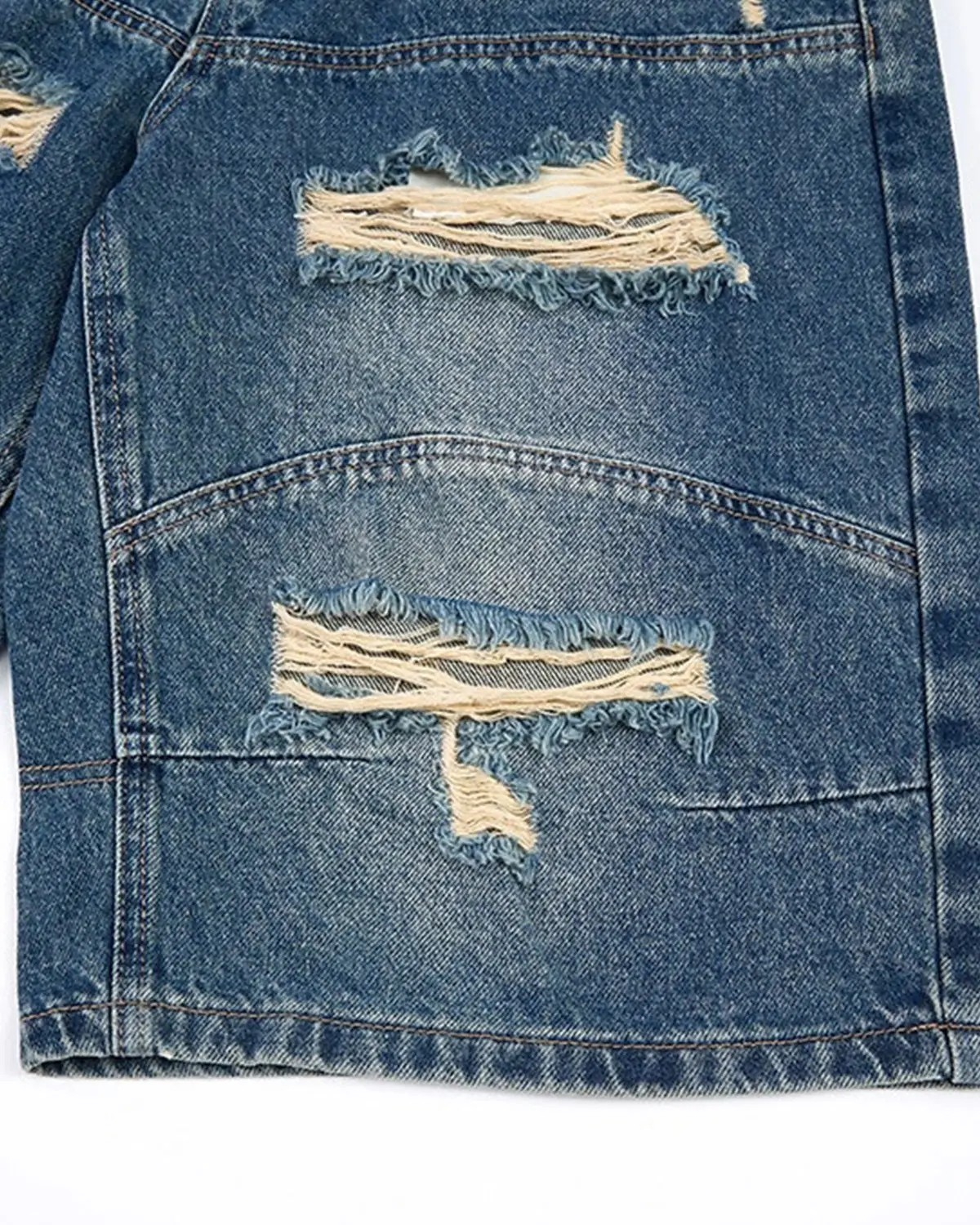 Heavy Washed Distressed Baggy Jorts | Inflation Streetwear - Image 8
