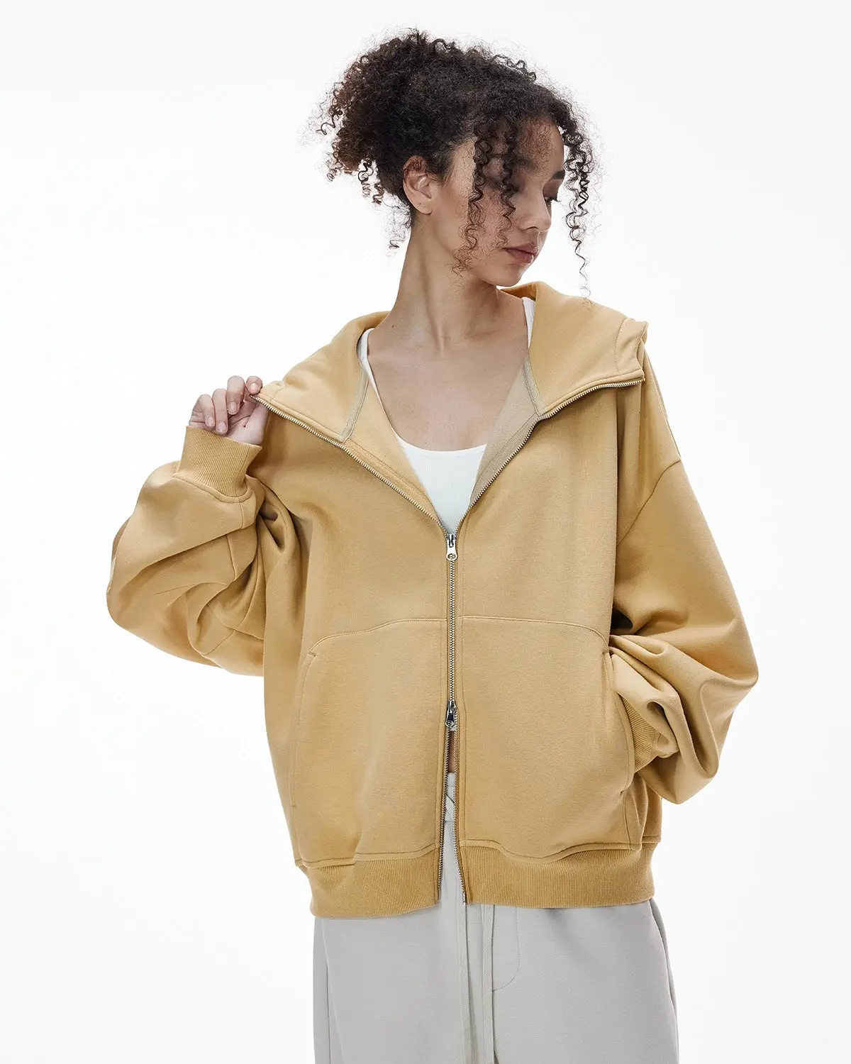 High Collar Fleece Double Zip-Up Hoodies | Inflation Streetwear - Image 10