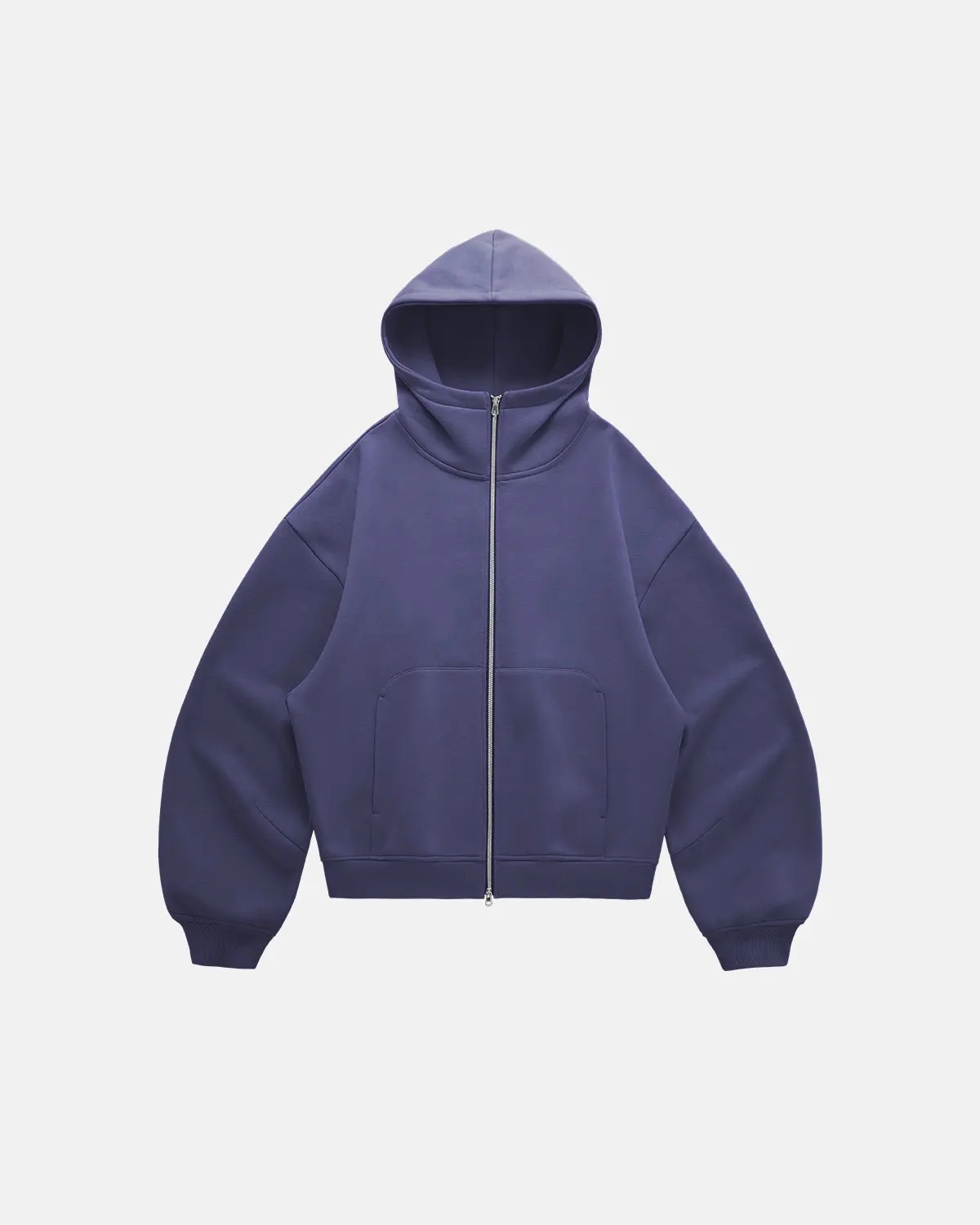 High Collar Fleece Double Zip-Up Hoodies | Inflation Streetwear - Image 13
