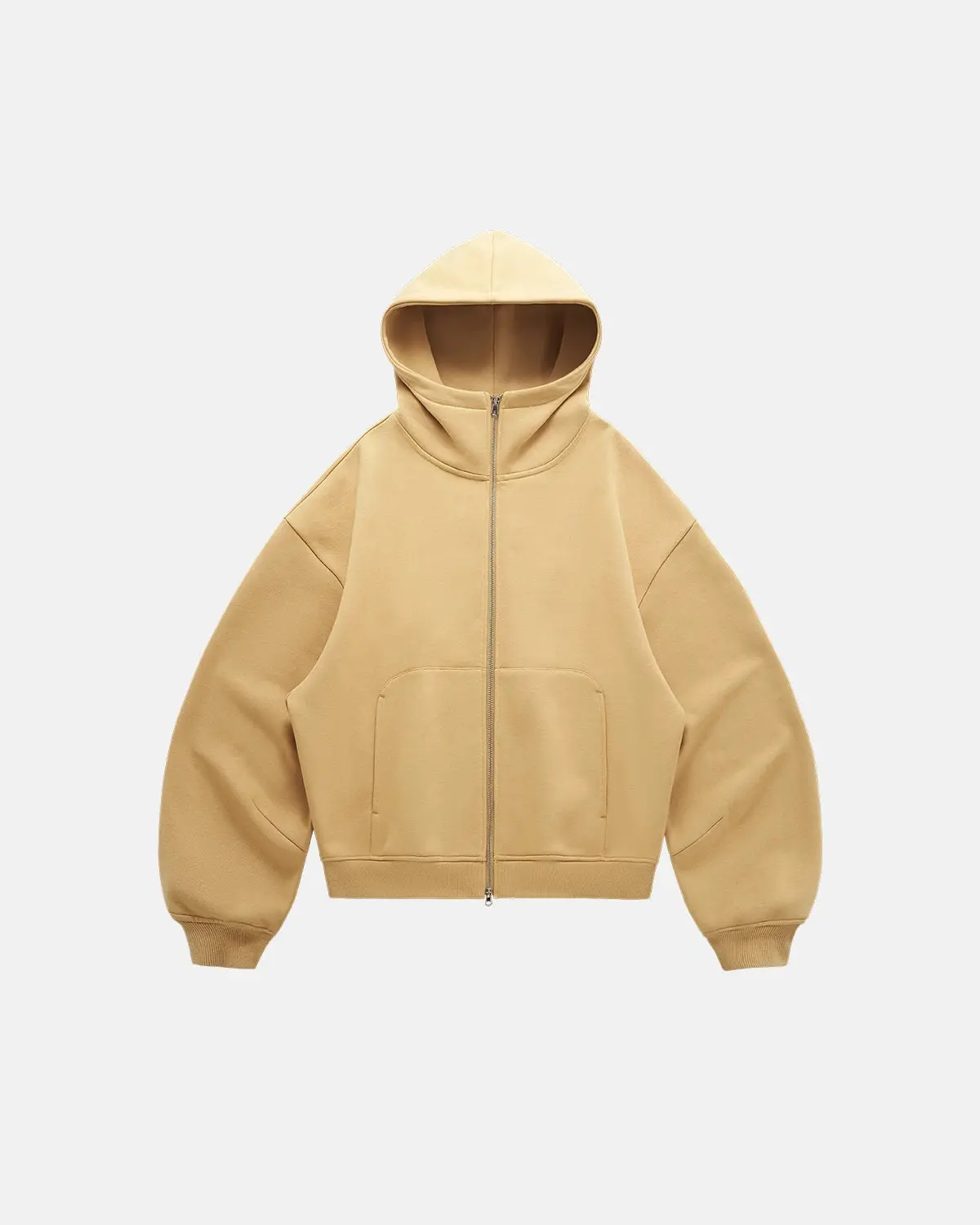 High Collar Fleece Double Zip-Up Hoodies | Inflation Streetwear - Image 7
