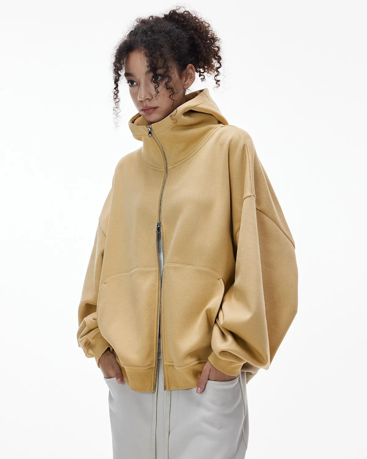 High Collar Fleece Double Zip-Up Hoodies | Inflation Streetwear - Image 8