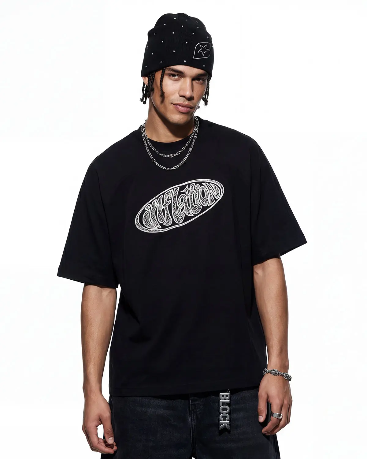 Hollow Embroidered Graphic T-Shirt | Inflation Streetwear