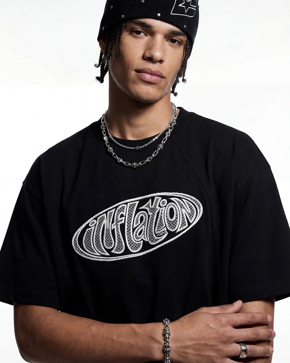 Hollow Embroidered Graphic T-Shirt | Inflation Streetwear - Image 3