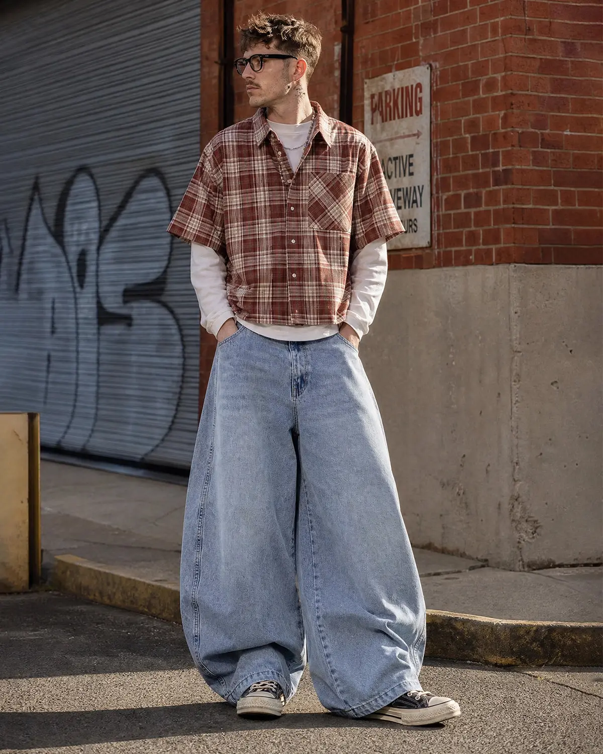 Acid Washed Distressed Barrel Jeans | Inflation Streetwear - Image 3