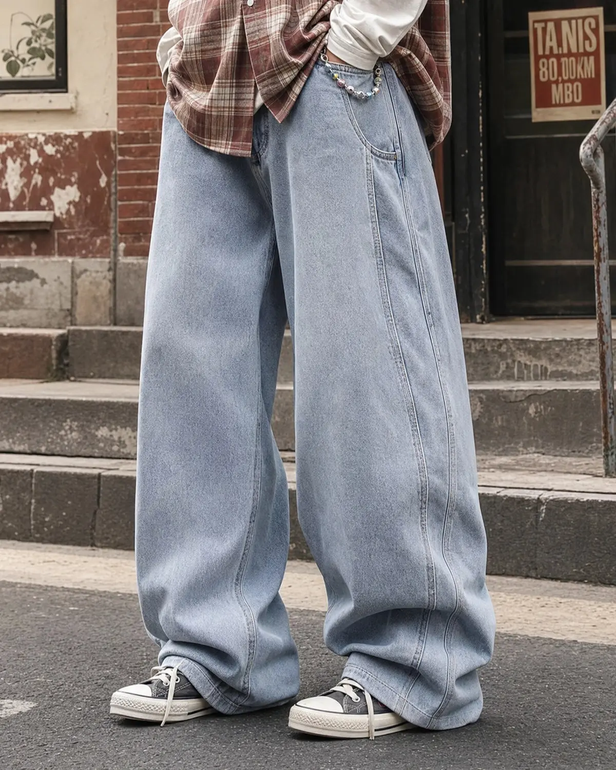 Acid Washed Distressed Barrel Jeans | Inflation Streetwear - Image 5