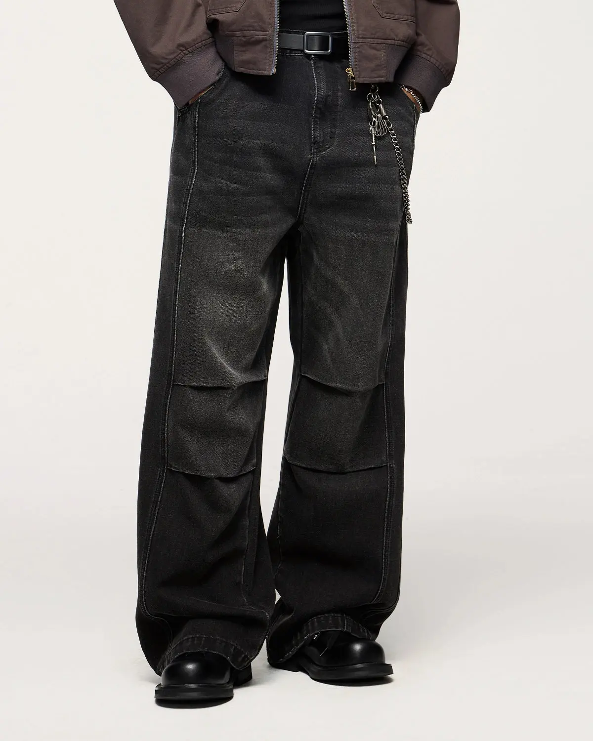 INFLATION Faded Dirty Baggy Cargo Jeans - Image 8