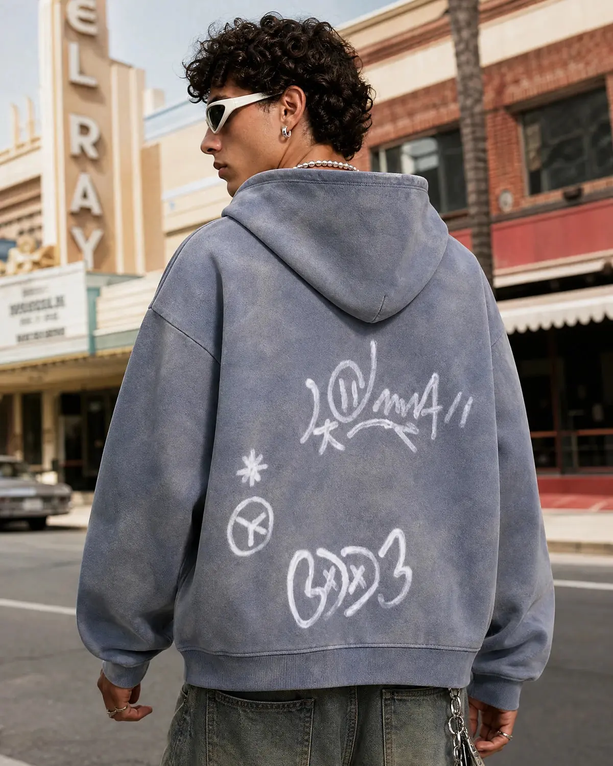INFLATION Graffiti Washed Zip Up Hoodies - Image 6