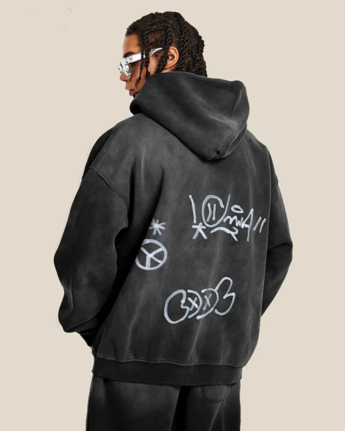 INFLATION Graffiti Washed Zip Up Hoodies - Image 8