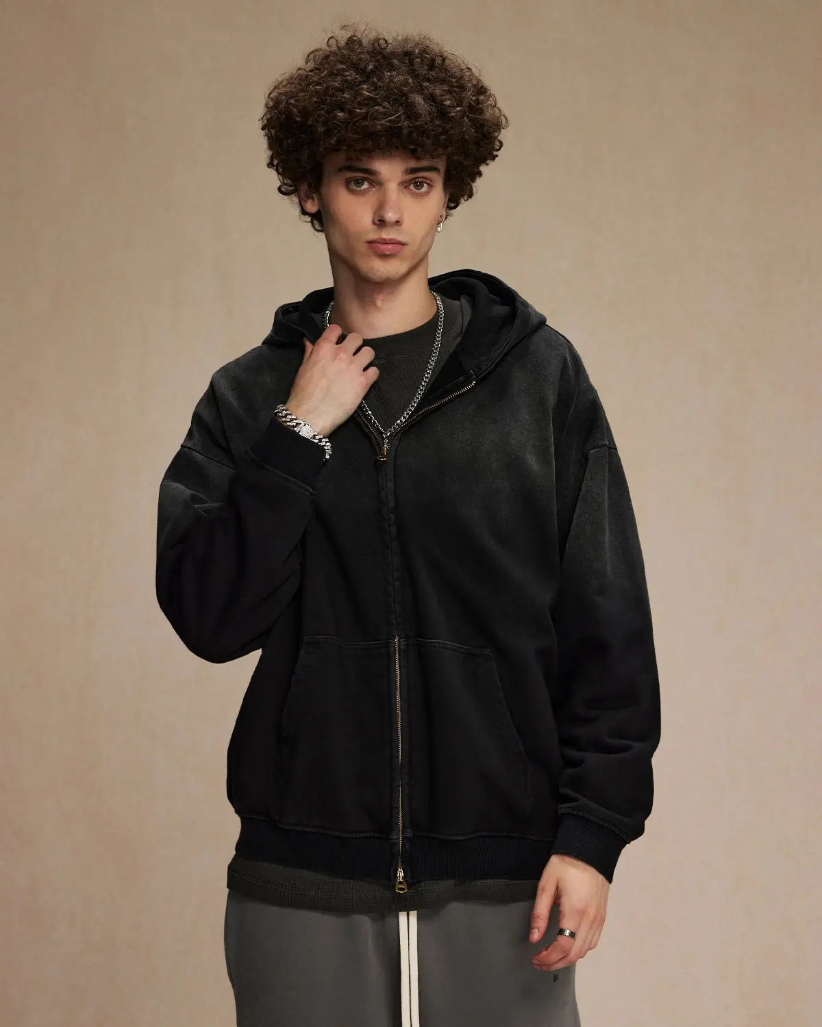 INFLATION Monkey Wash French Terry Zip Up Hoodies - Image 11