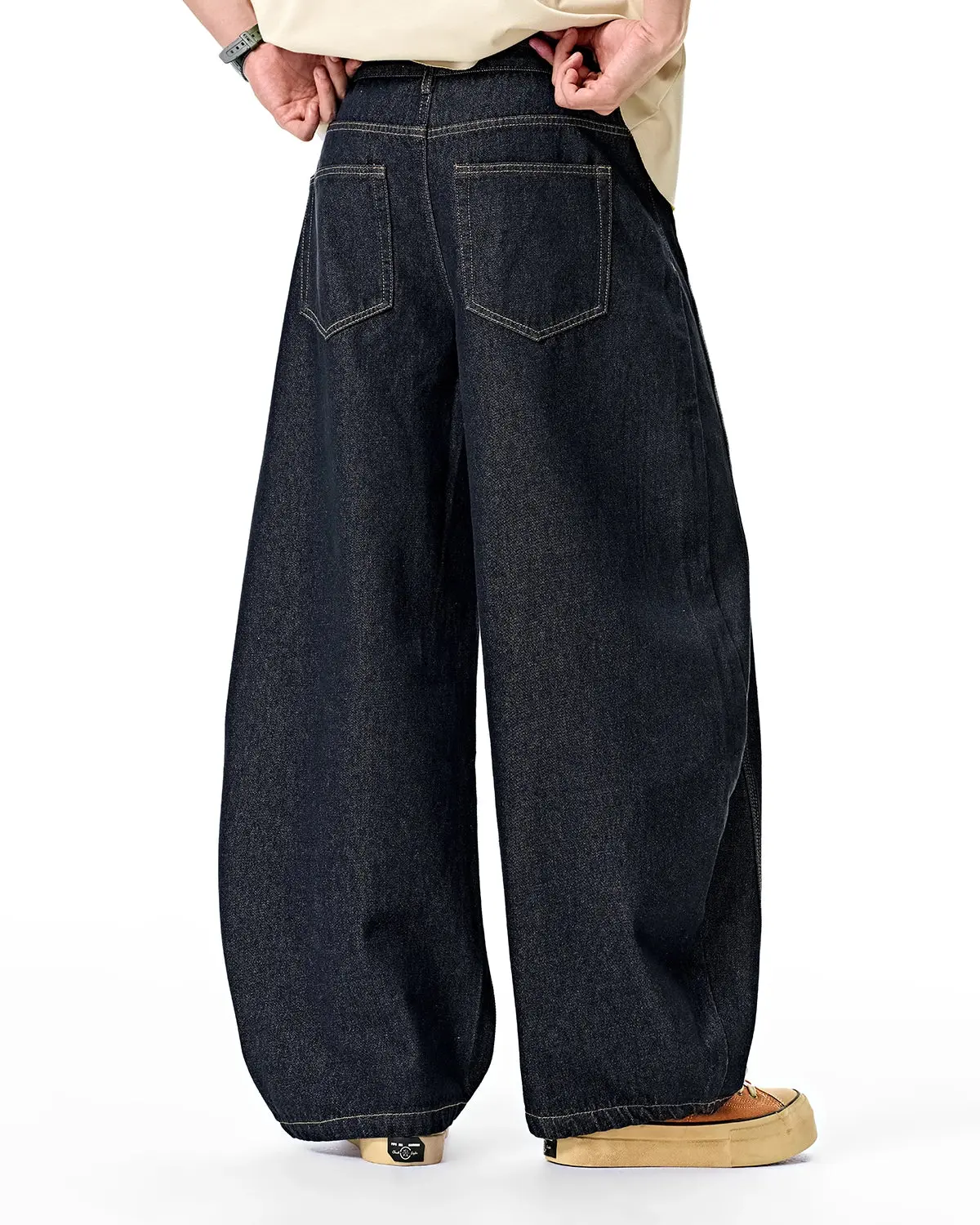 INFLATION Raw Color Barrel Baggy Jeans - Image 10