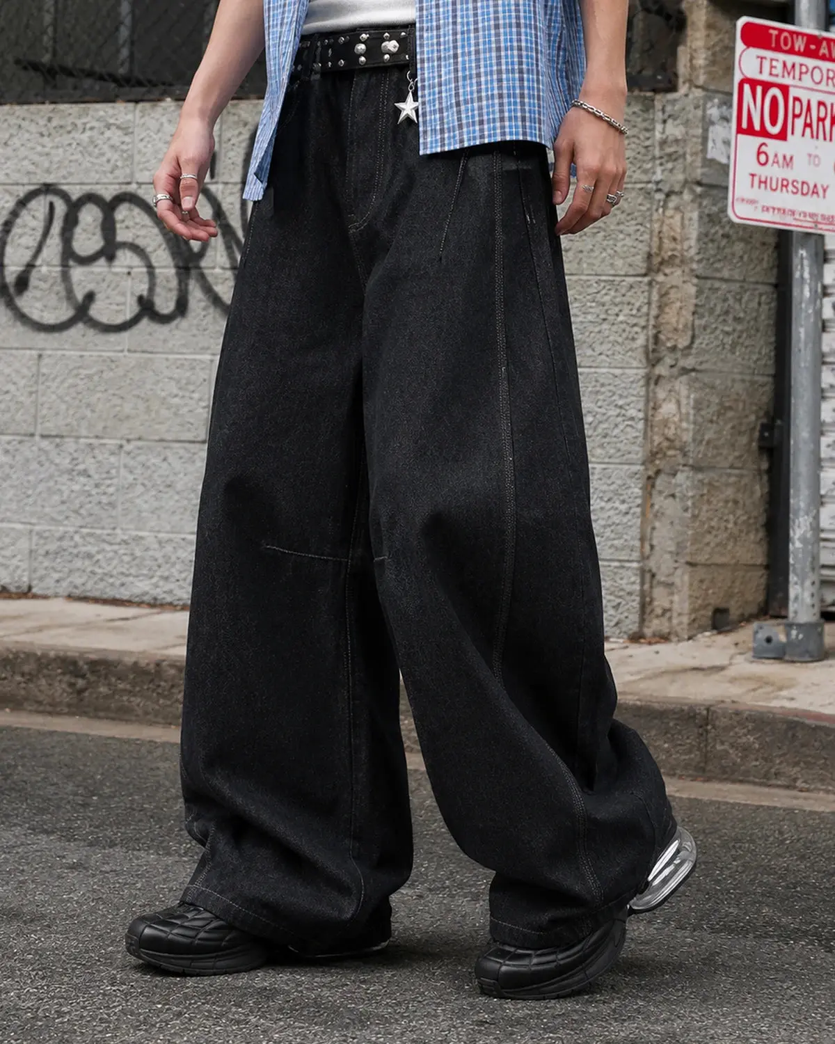 INFLATION Raw Color Barrel Baggy Jeans - Image 6