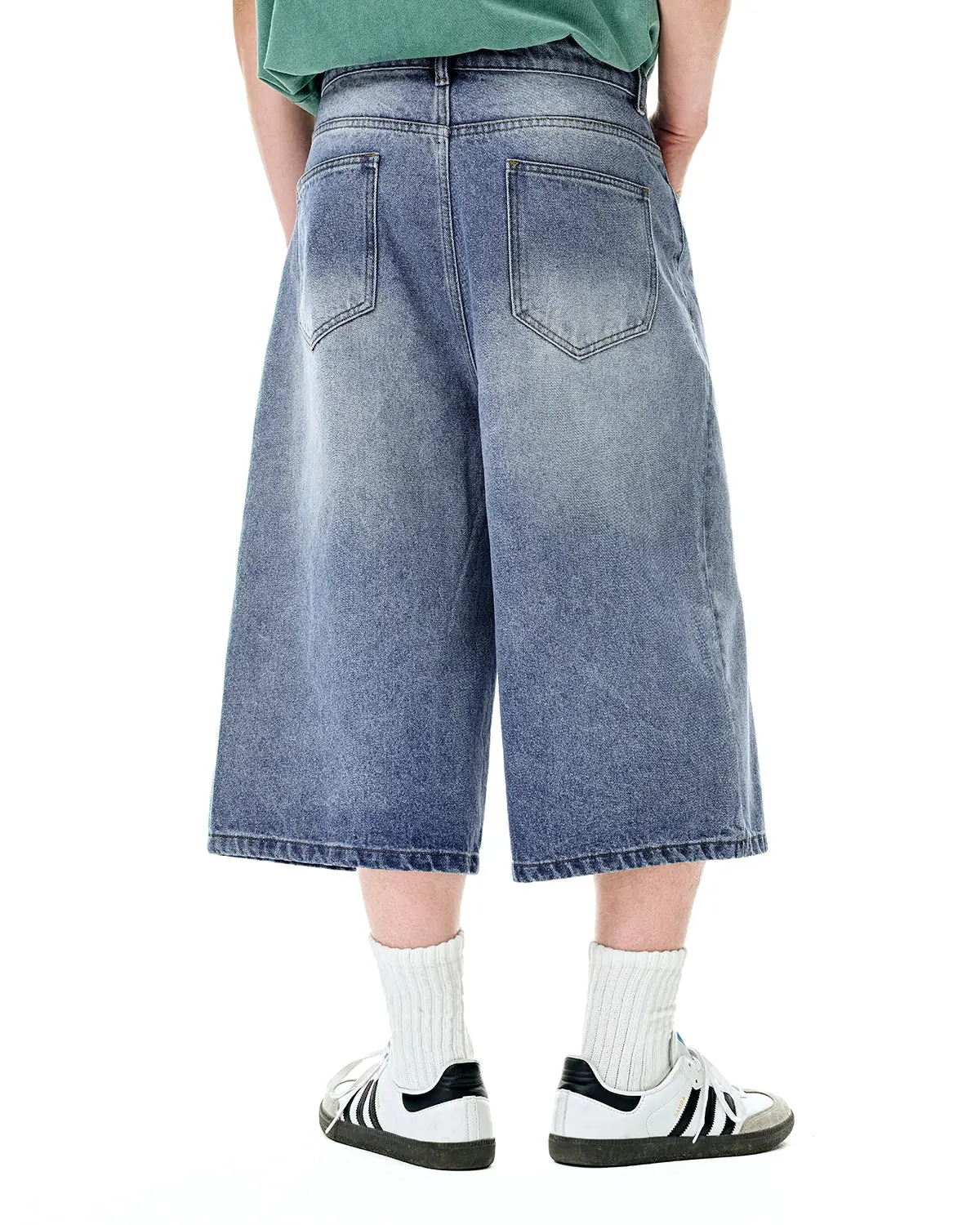 Washed Baggy Longline Jorts | Inflation Streetwear - Image 4