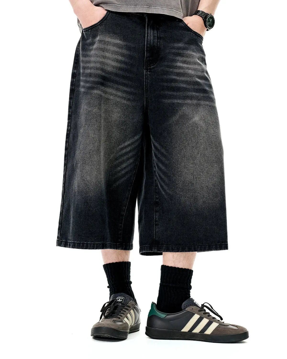 Washed Baggy Longline Jorts | Inflation Streetwear - Image 5