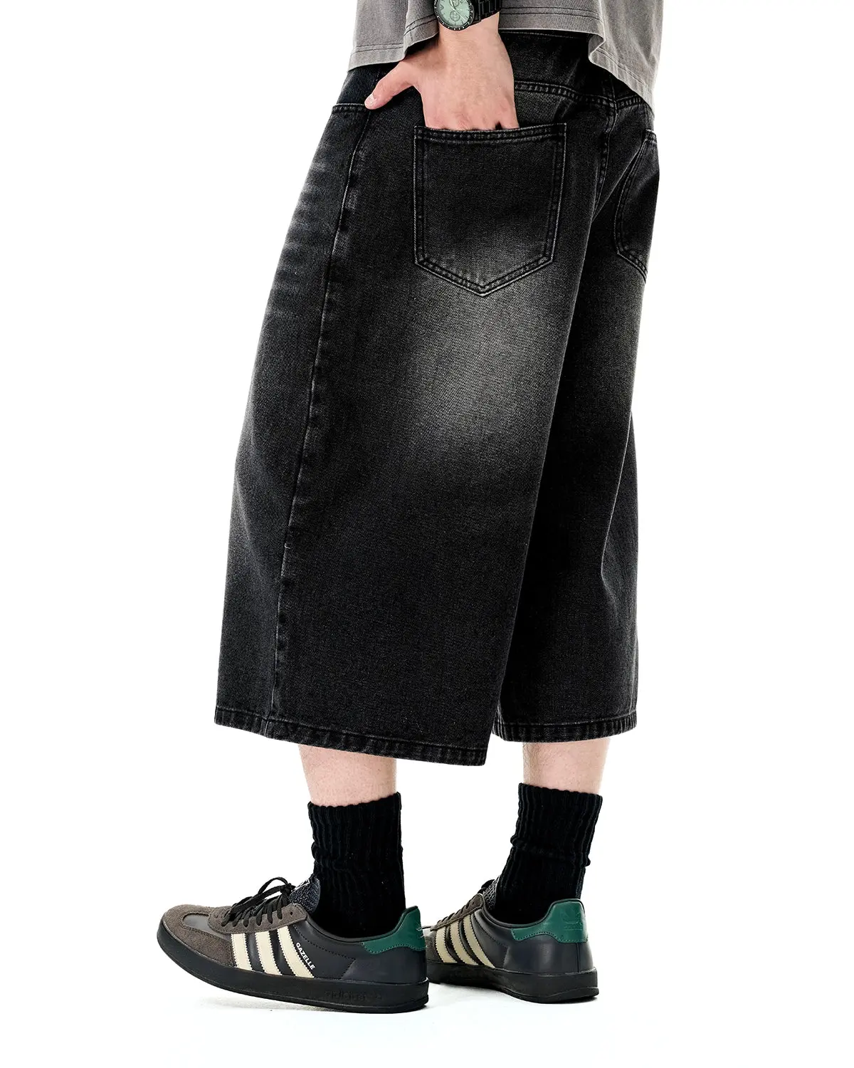 Washed Baggy Longline Jorts | Inflation Streetwear - Image 6