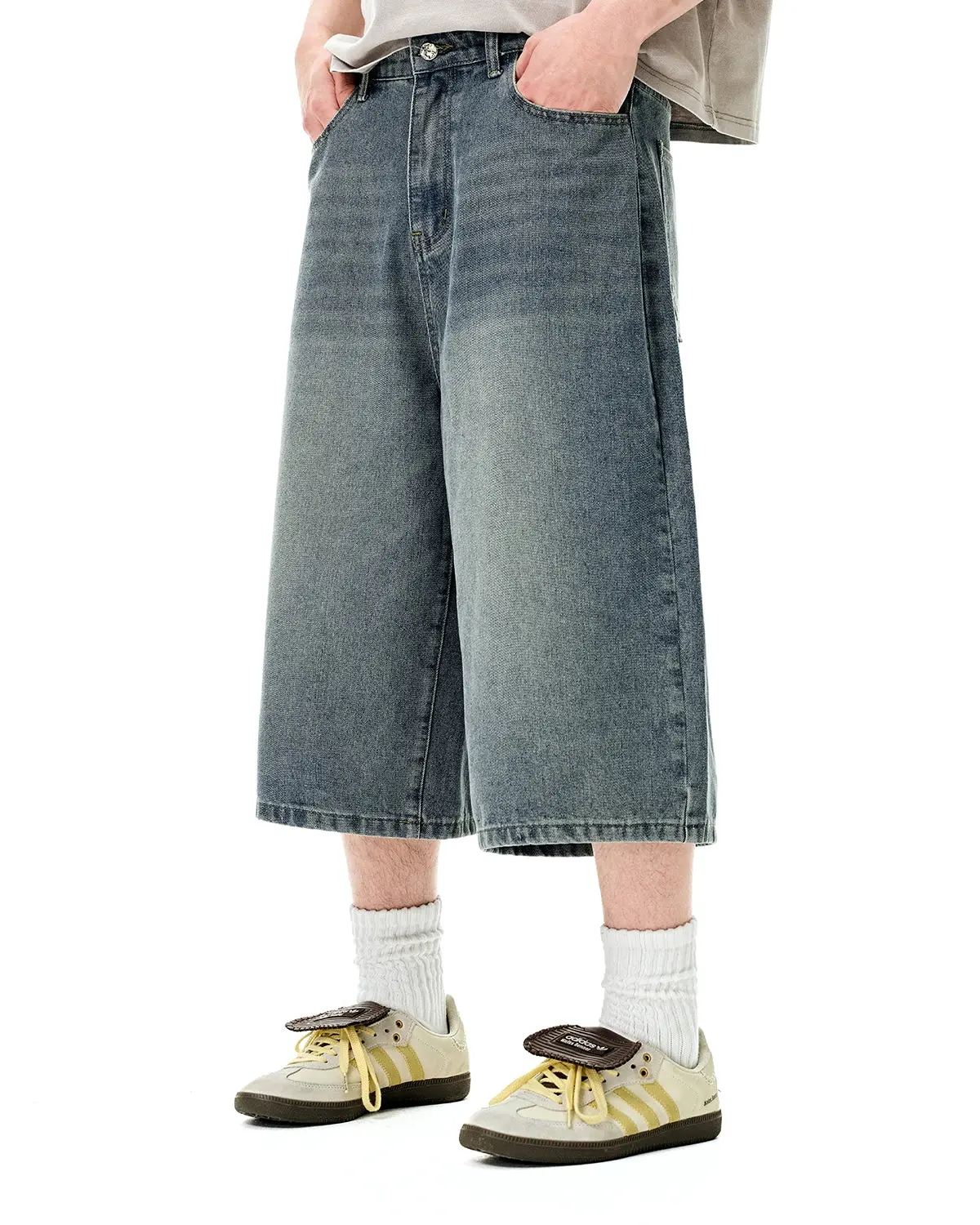 Washed Baggy Longline Jorts | Inflation Streetwear - Image 7