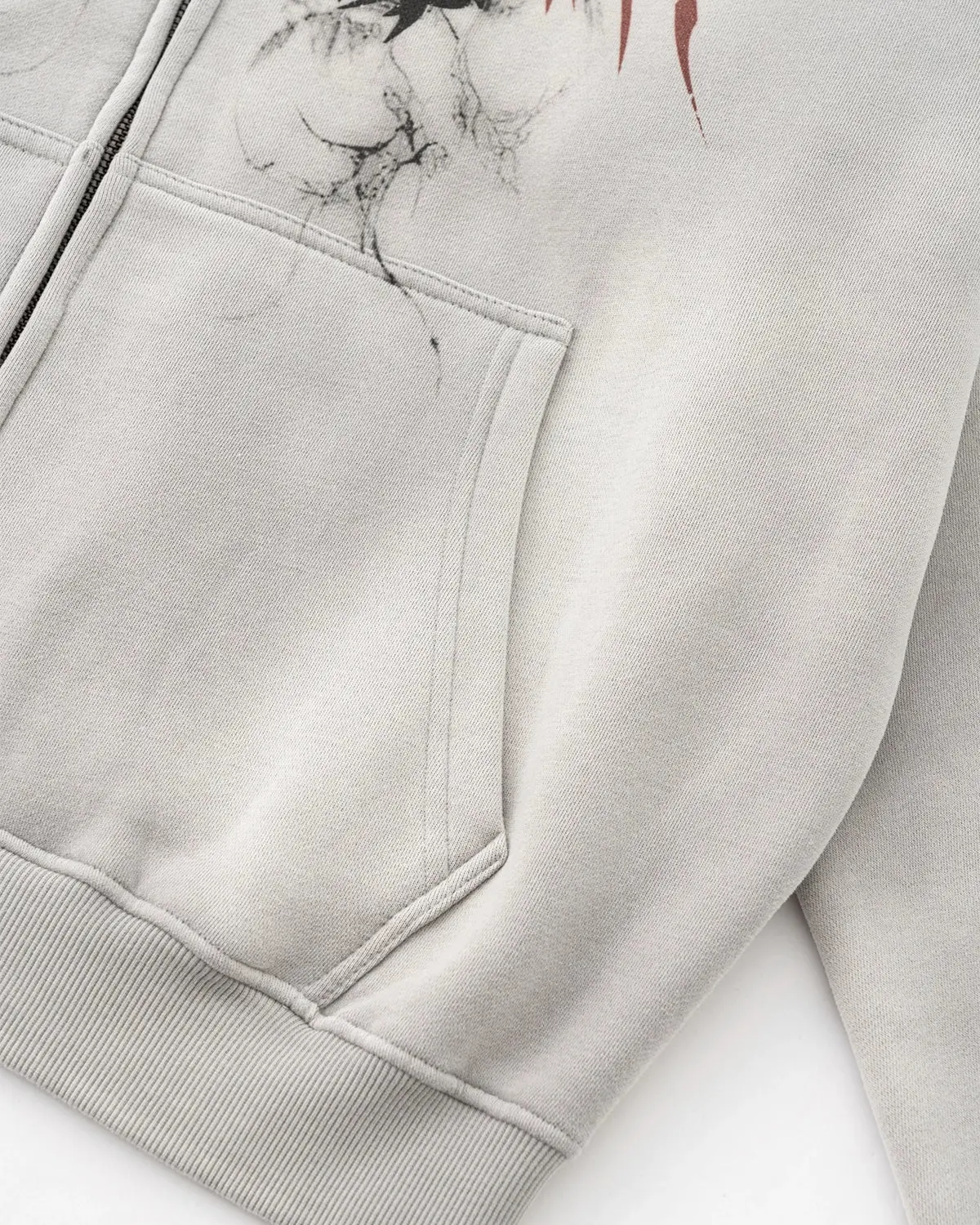 INFLATION Washed Graphic Zip Up Hoodies - Image 6