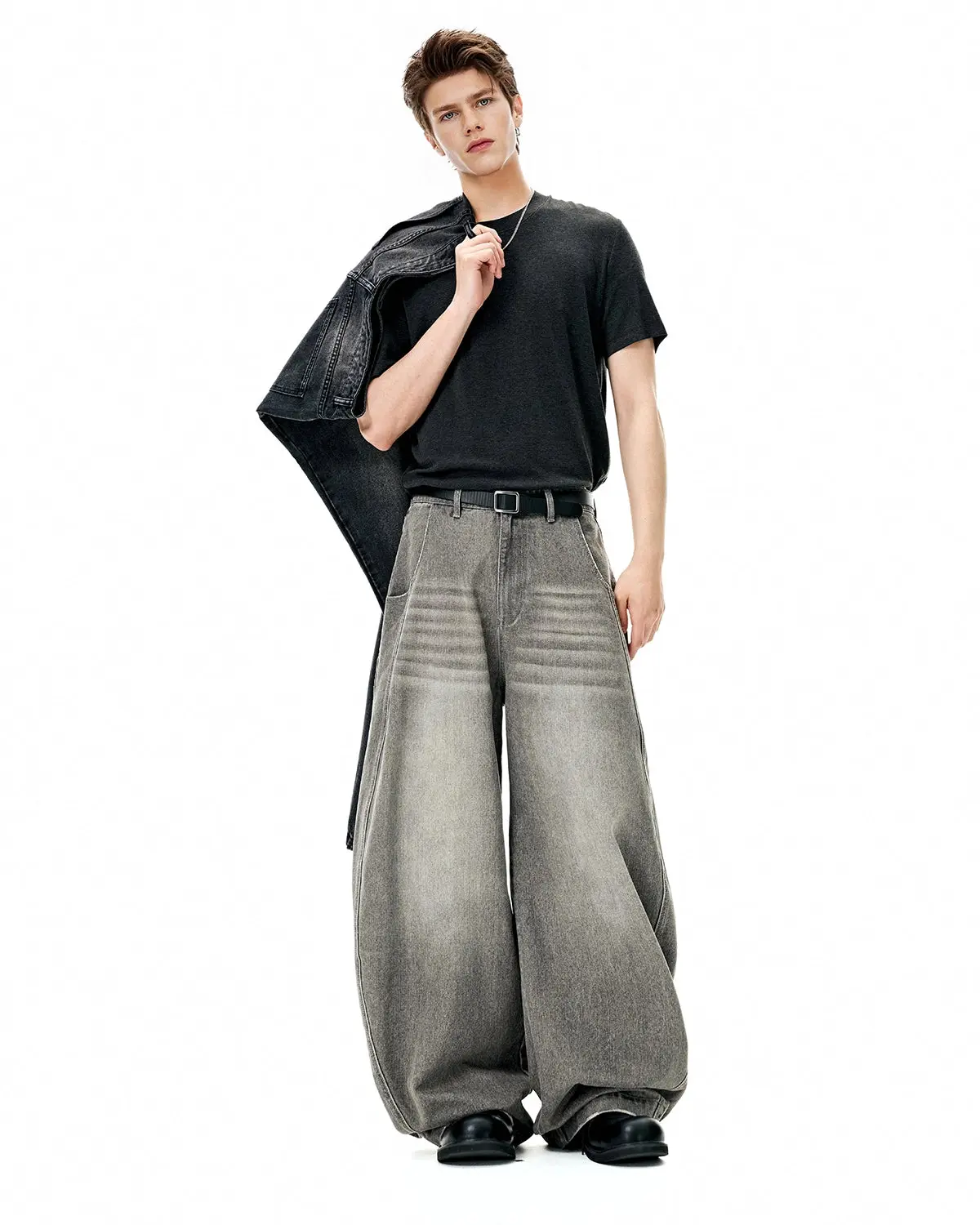 INFLATION Washed Barrel Baggy Jeans - Image 11