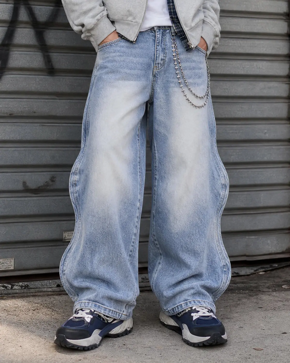 INFLATION Wave Washed Baggy Jeans - Image 10