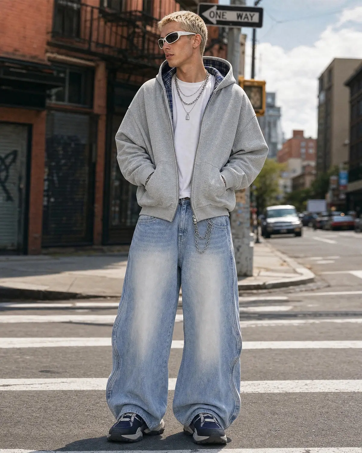 INFLATION Wave Washed Baggy Jeans - Image 6