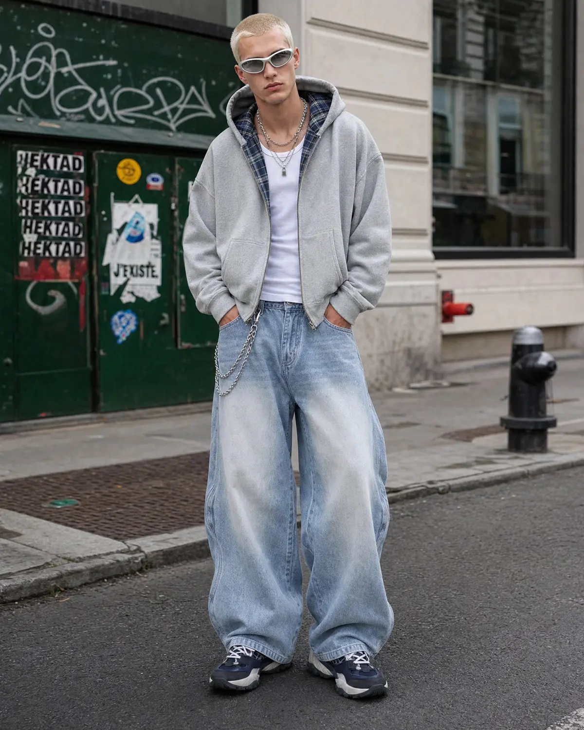INFLATION Wave Washed Baggy Jeans - Image 7