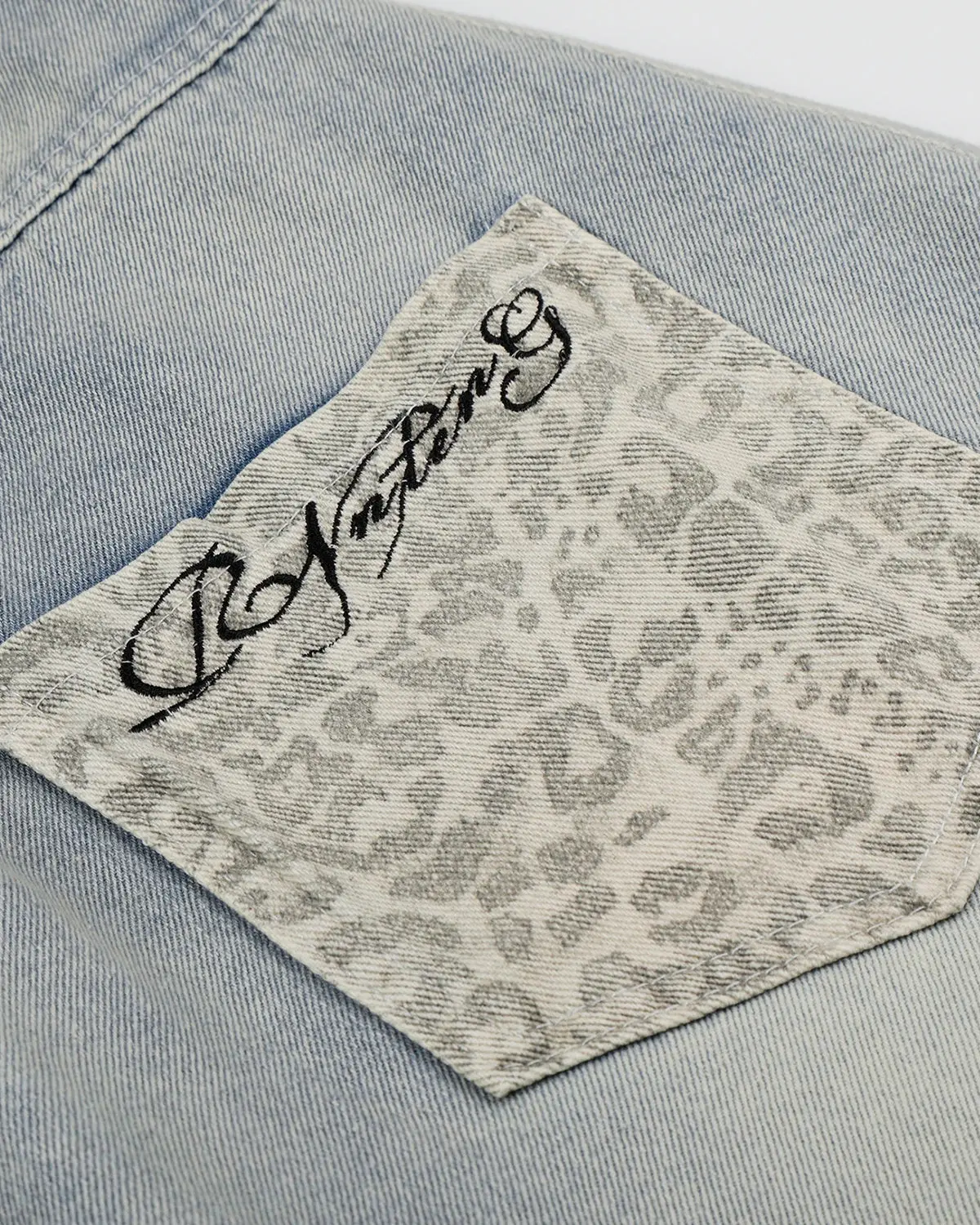 Leopard Patch Barrel Jeans | Inflation Streetwear - Image 11