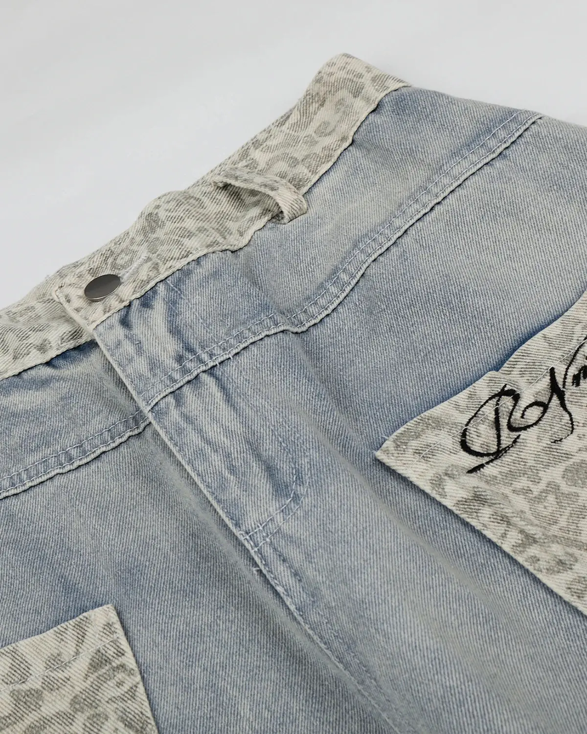 Leopard Patch Barrel Jeans | Inflation Streetwear - Image 13