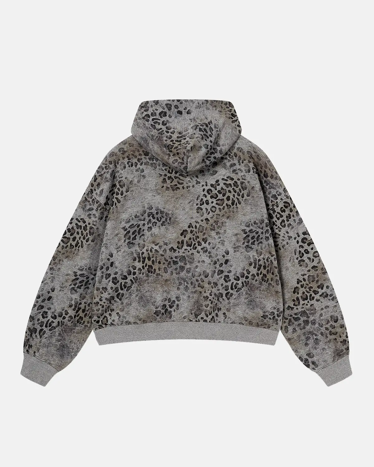 Leopard Print Boxy Zip Up Hoodie | Inflation Streetwear - Image 6