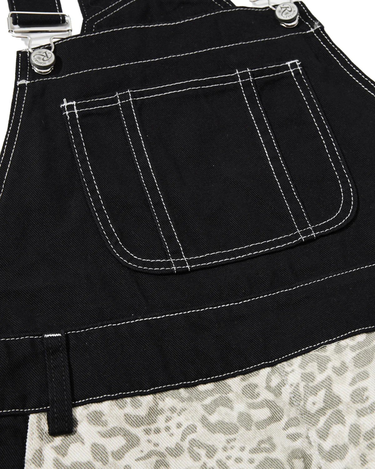 Leopard Print Wide-Leg Denim Overalls | Inflation Streetwear - Image 6