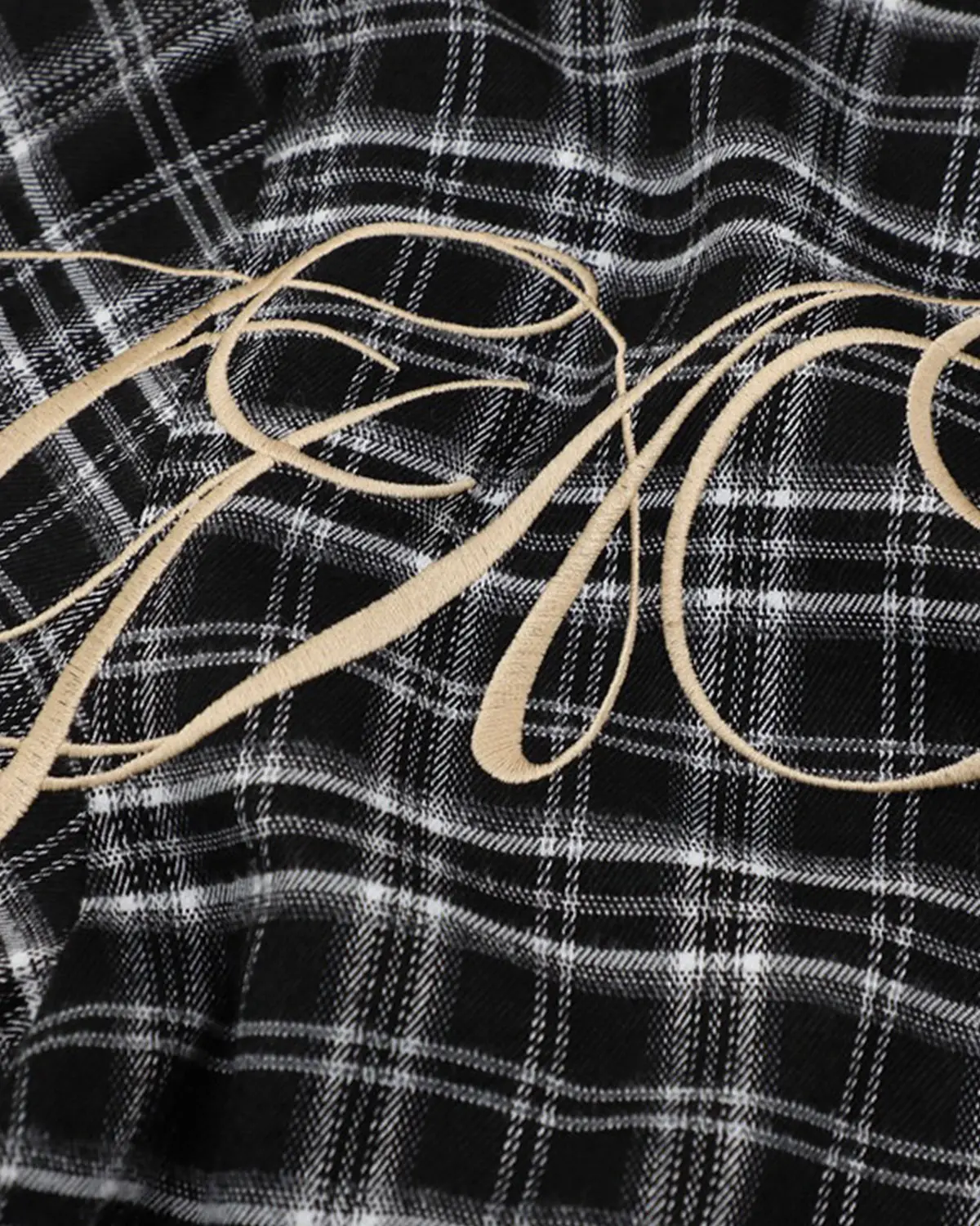 Lettering Embroidery Plaid Shirts | Inflation Streetwear - Image 10