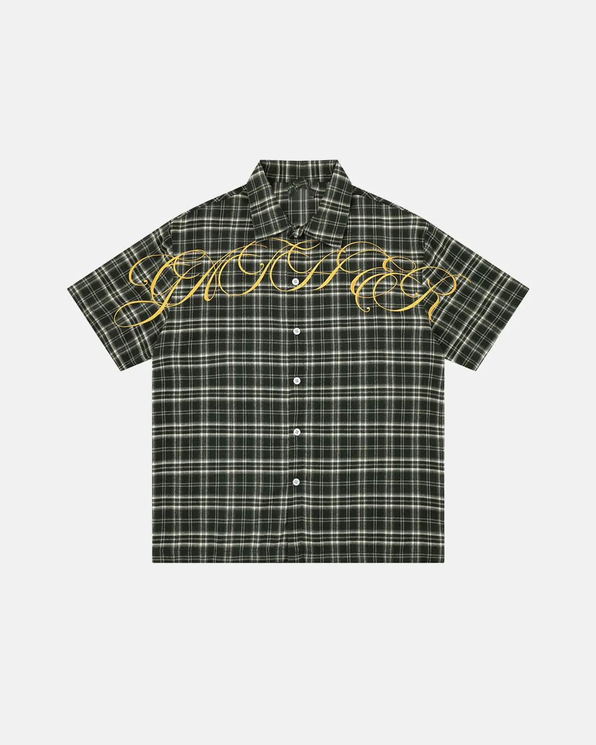 Lettering Embroidery Plaid Shirts | Inflation Streetwear - Image 8
